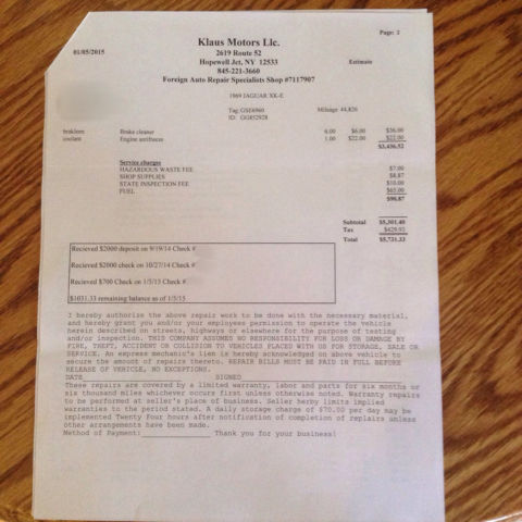 1969 Yellow Jaguar E-Type Convertible