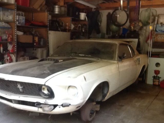 1969 White Ford Mustang Fastback