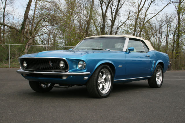 1969 Blue Ford Mustang Convertible