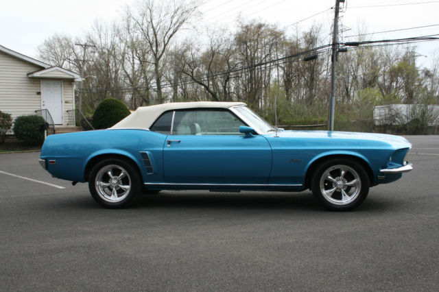 1969 Blue Ford Mustang Convertible