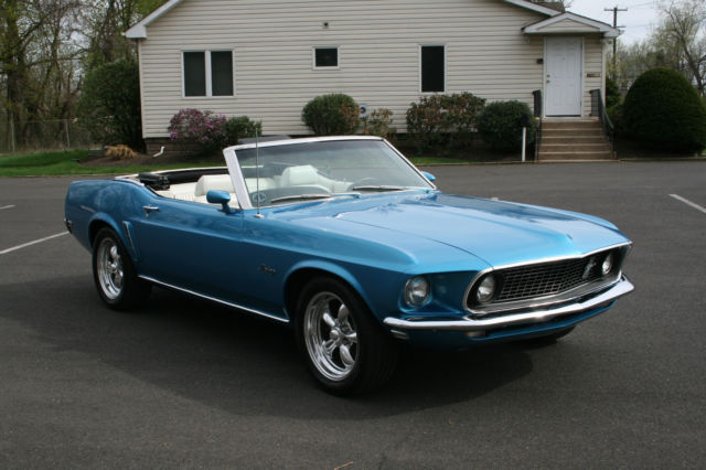 1969 Blue Ford Mustang Convertible