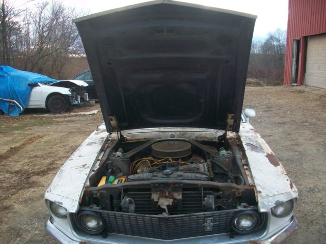 1969 White Ford Mustang Convertible