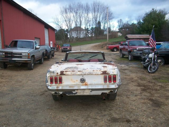 1969 White Ford Mustang Convertible