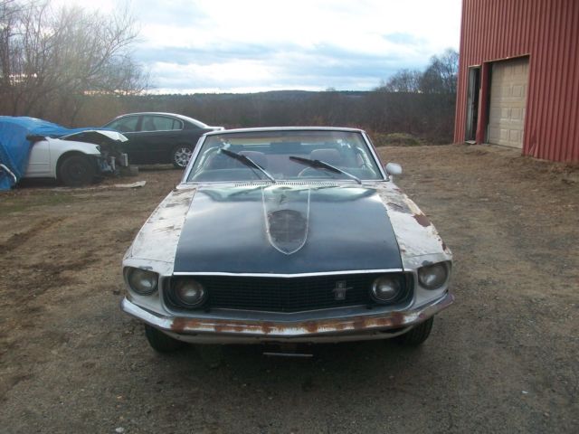 1969 White Ford Mustang Convertible