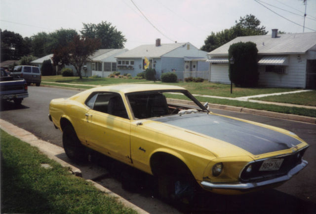 1969 Yellow Ford Mustang Fastback