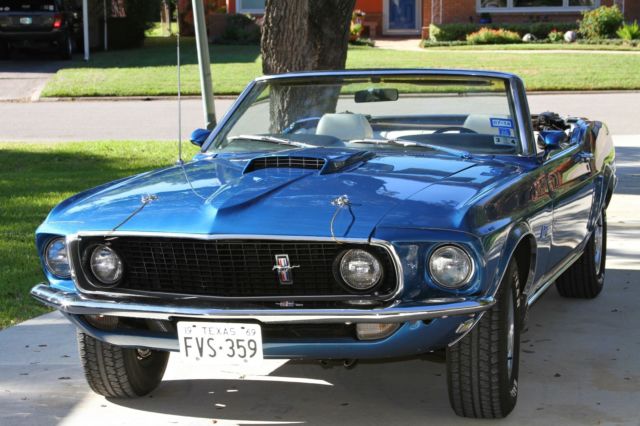 1969 Acapulco Blue Ford Mustang Convertible