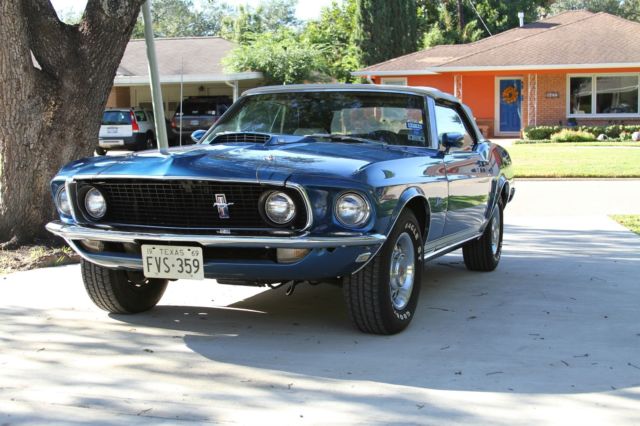 1969 Acapulco Blue Ford Mustang Convertible