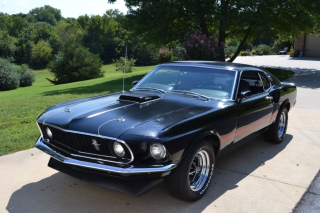 1969 Mustang Mach 1 428 SCJ R Code Shaker... RARE Real Black on Black ...