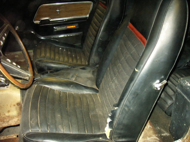 1969 code 15-Lime Gold with Matte black hood Ford Mustang Fastback