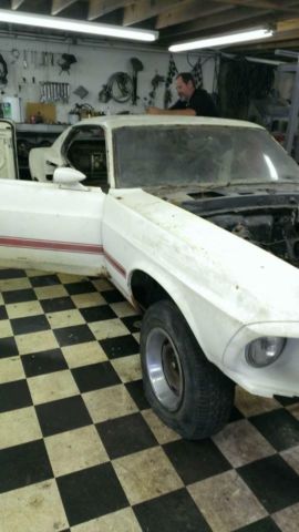 1969 White Ford Mustang Fastback