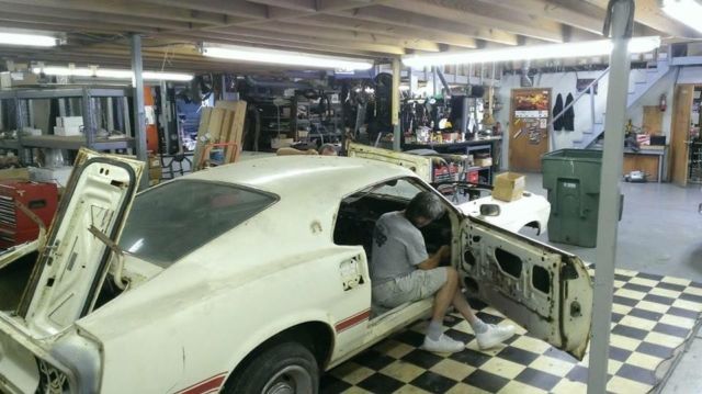 1969 White Ford Mustang Fastback