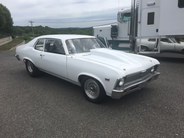 1969 White Chevrolet Nova 2 door sedan