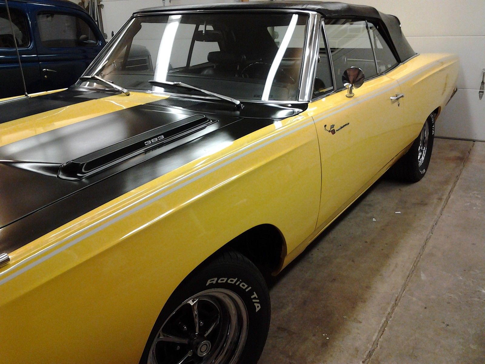 1969 Bahama Yellow Plymouth Road Runner 2 door converible