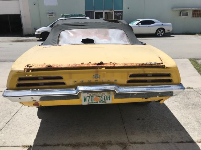 1969 Goldenrod Yellow Pontiac Firebird Convertible