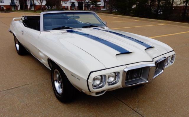 1969 White Pontiac Trans Am CONVERTIBLE