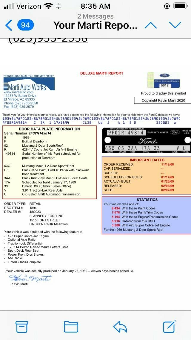 1969 Red Ford Mustang Fastback