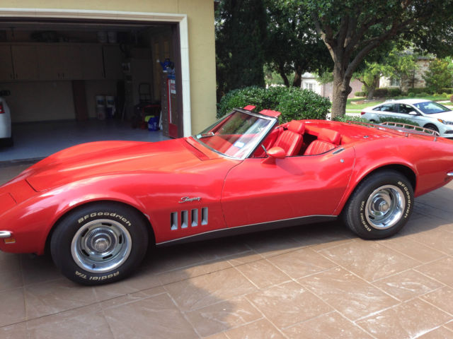 1969 Red Chevrolet Corvette Convertible