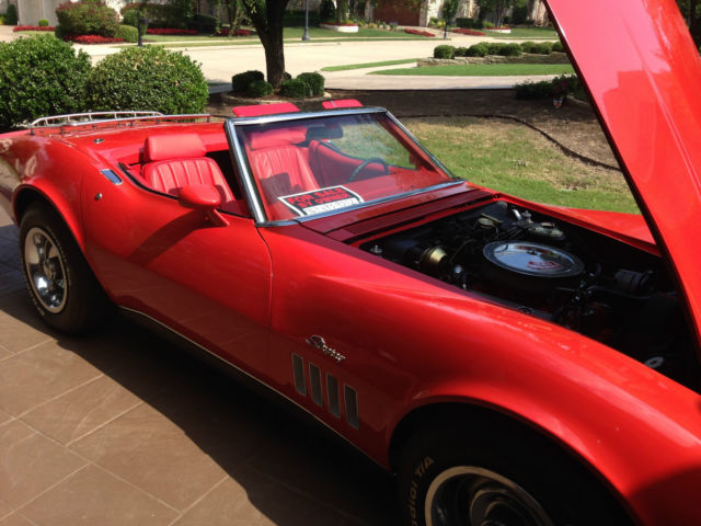 1969 Red Chevrolet Corvette Convertible