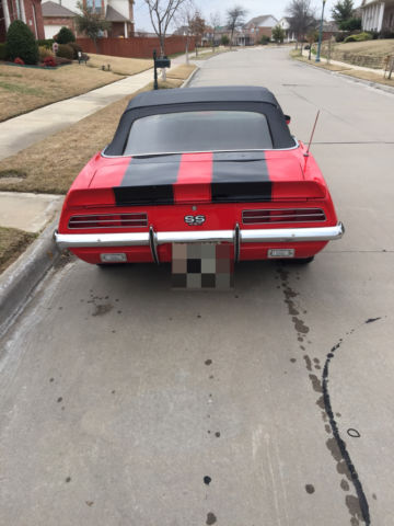 1969 Red Chevrolet Camaro Convertible