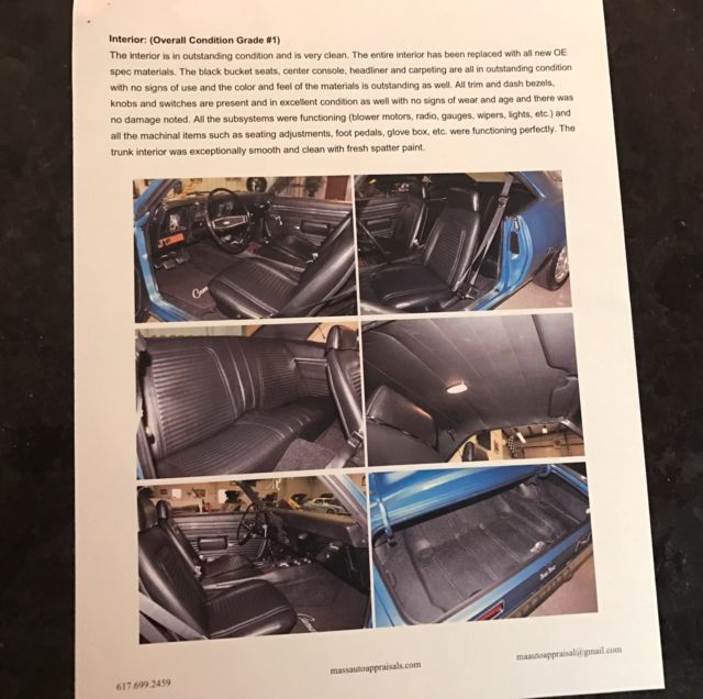 1969 Blue Chevrolet Camaro Coupe