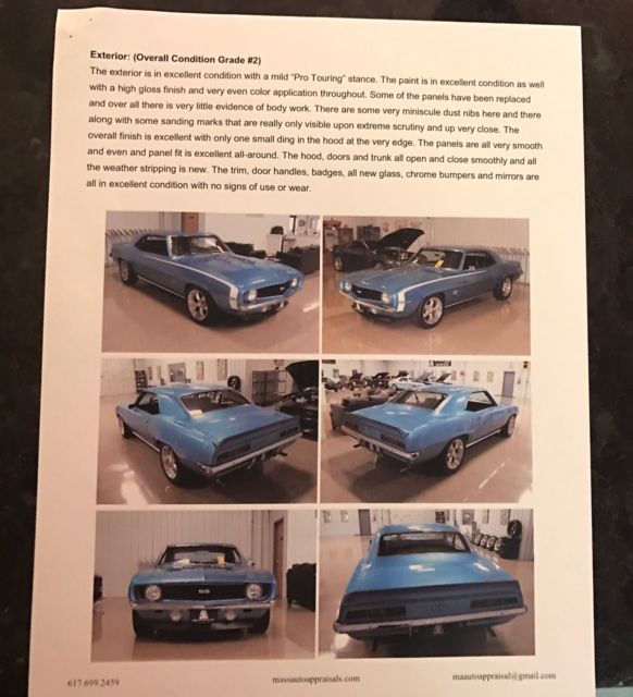 1969 Blue Chevrolet Camaro Coupe
