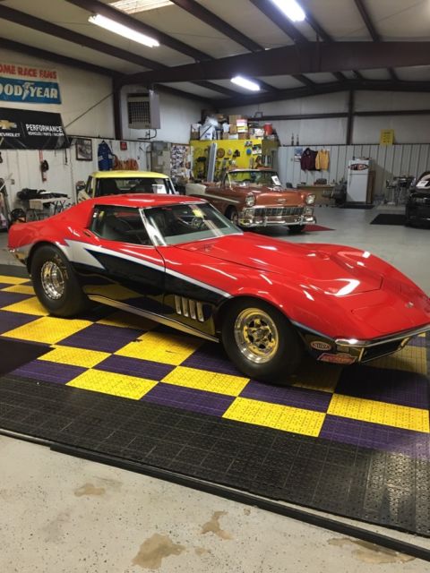 1969 Red and Black Chevrolet Corvette Coupe