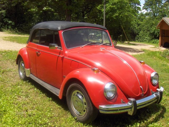 1969 Red Volkswagen Beetle - Classic Convertible