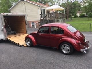 1969 Burgundy Volkswagen Beetle - Classic .