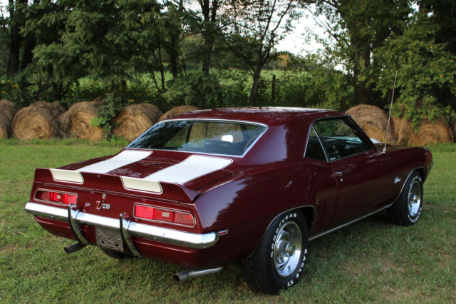 1969 Burgundy Chevrolet Camaro