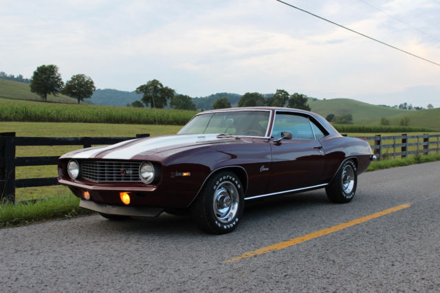 1969 Burgundy Chevrolet Camaro