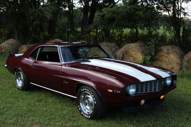1969 Burgundy Chevrolet Camaro