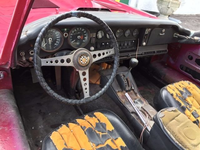 1969 Burgundy Jaguar E-Type Coupe
