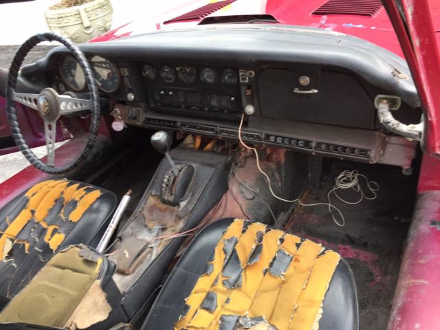 1969 Burgundy Jaguar E-Type Coupe