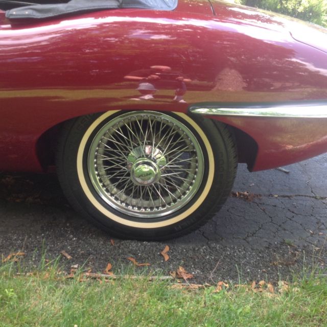 1969 Burgundy Jaguar E-Type Roadster