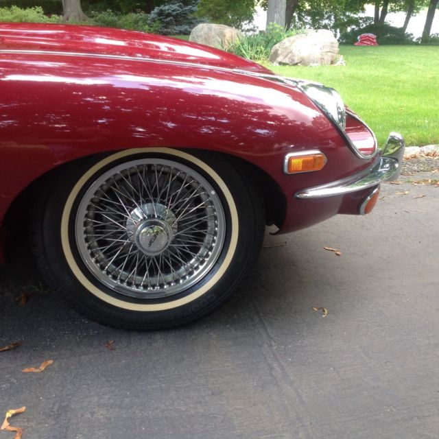 1969 Burgundy Jaguar E-Type Roadster