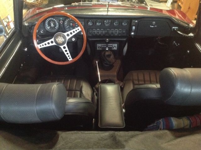1969 Burgundy Jaguar E-Type Roadster