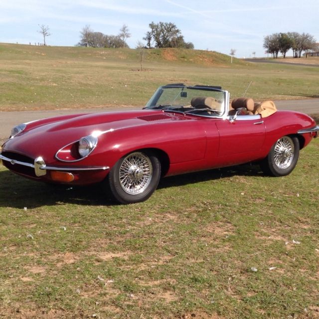 1969 Burgundy Jaguar E-Type Convertible