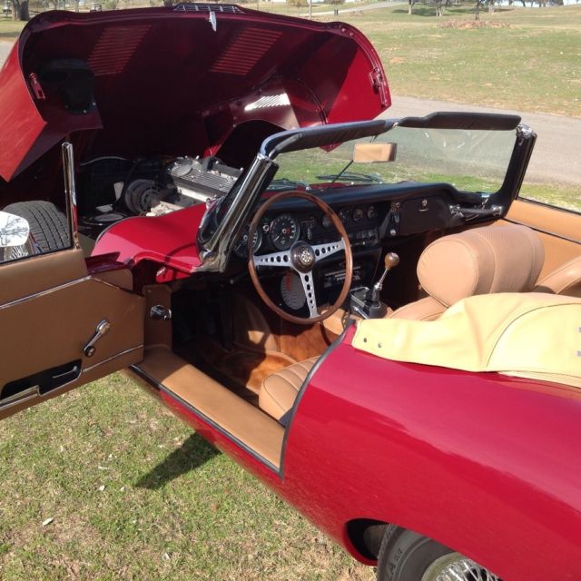 1969 Burgundy Jaguar E-Type Convertible