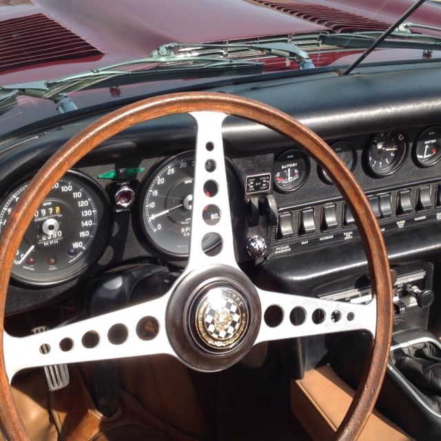 1969 Burgundy Jaguar E-Type Convertible