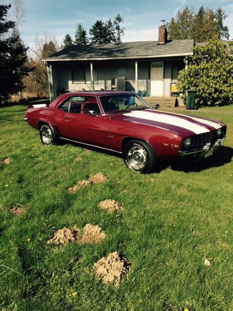 1969 Burgundy Chevrolet Camaro