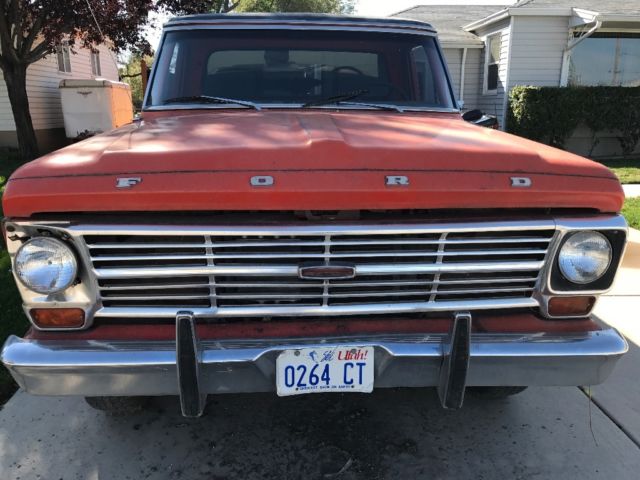 1969 Orange Ford F-250 Standard Cab Pickup