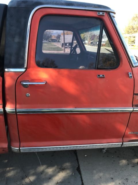 1969 Orange Ford F-250 Standard Cab Pickup