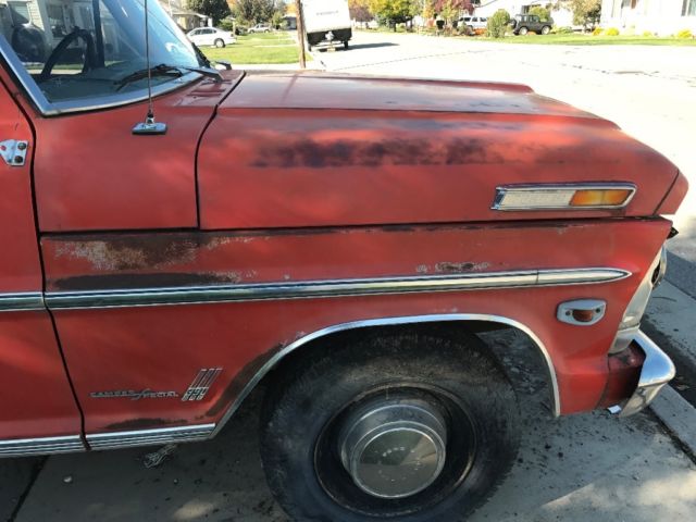 1969 Orange Ford F-250 Standard Cab Pickup