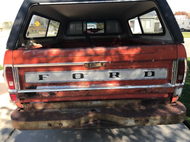1969 Orange Ford F-250 Standard Cab Pickup