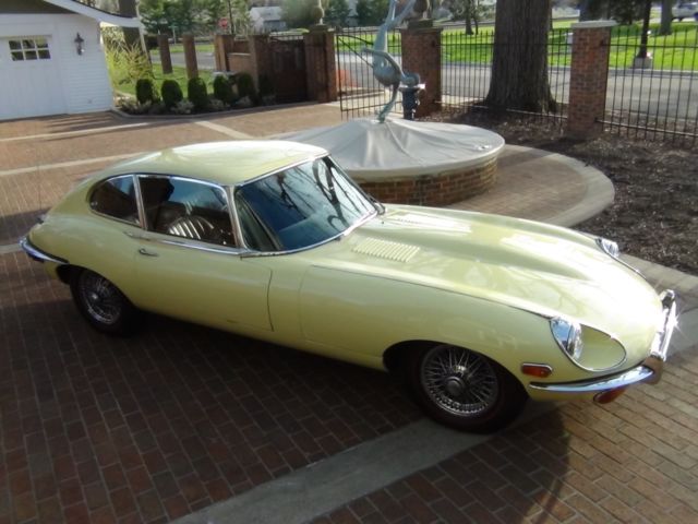 1970 Pale Primrose Yellow Jaguar E-Type Coupe