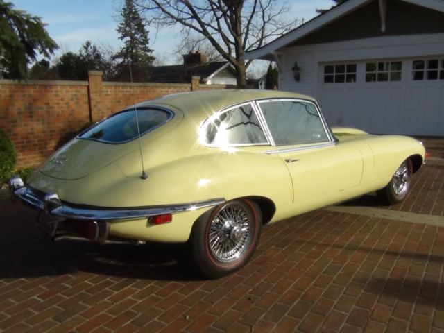 1970 Pale Primrose Yellow Jaguar E-Type Coupe