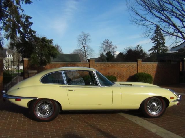 1970 Pale Primrose Yellow Jaguar E-Type Coupe
