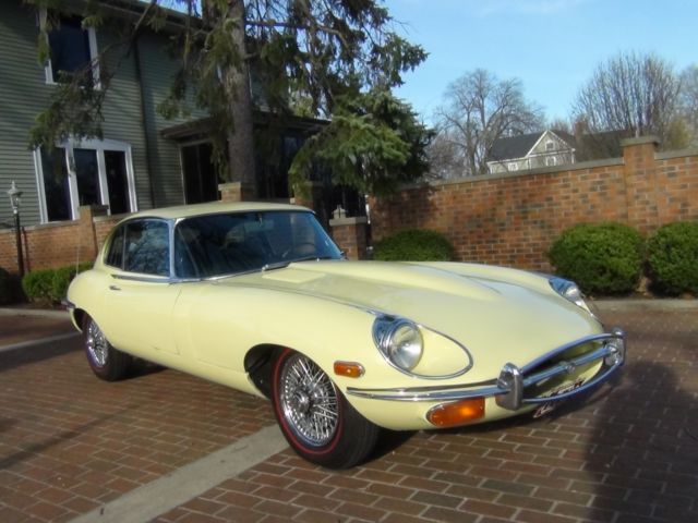 1970 Pale Primrose Yellow Jaguar E-Type Coupe