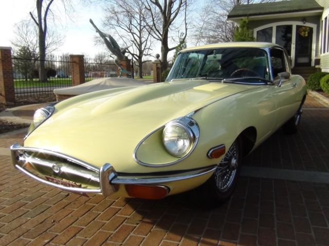 1970 Pale Primrose Yellow Jaguar E-Type Coupe
