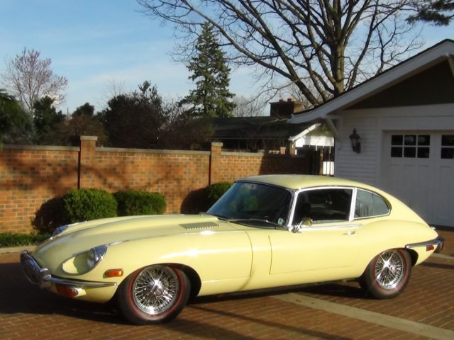 1970 Pale Primrose Yellow Jaguar E-Type Coupe